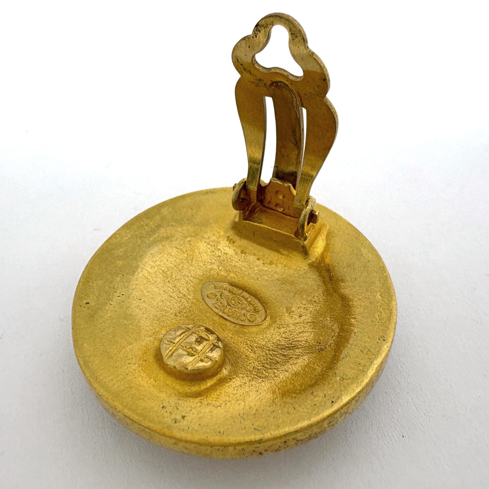 CHANEL Authentic Gold Logo Earrings - Picture 3 of 5